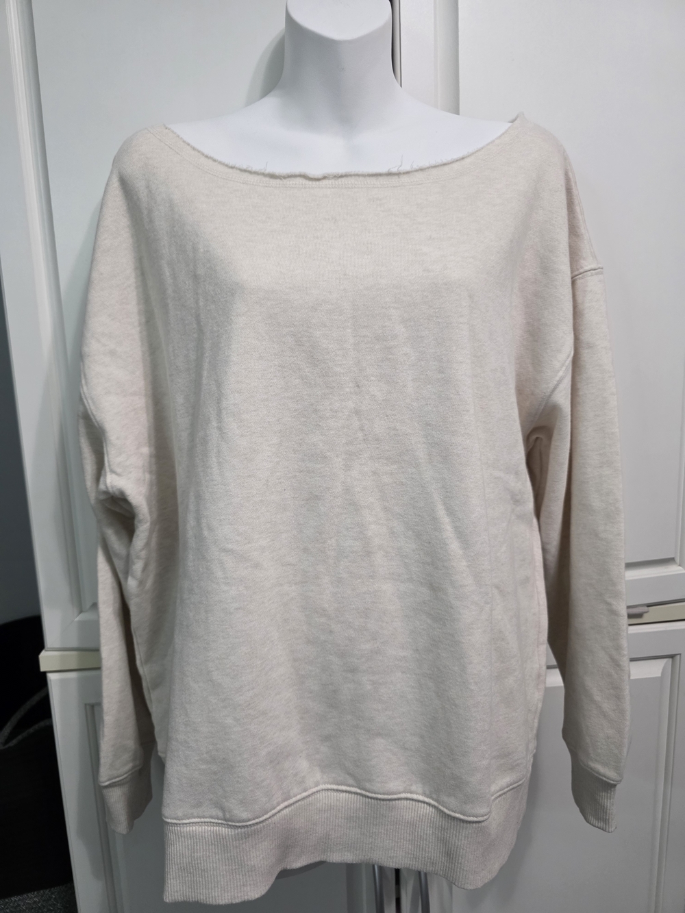 Aeropostale Cream Off-Shoulder Lightweight Sweater